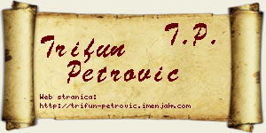 Trifun Petrović vizit kartica